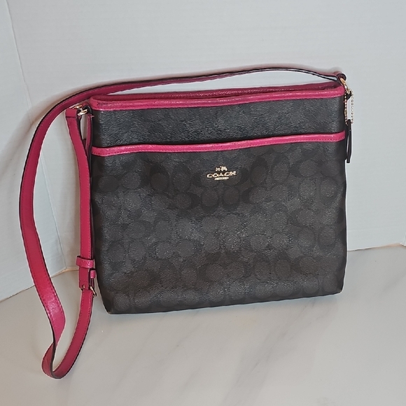 Coach Handbags - Coach Black and Pink Crossbody Bag